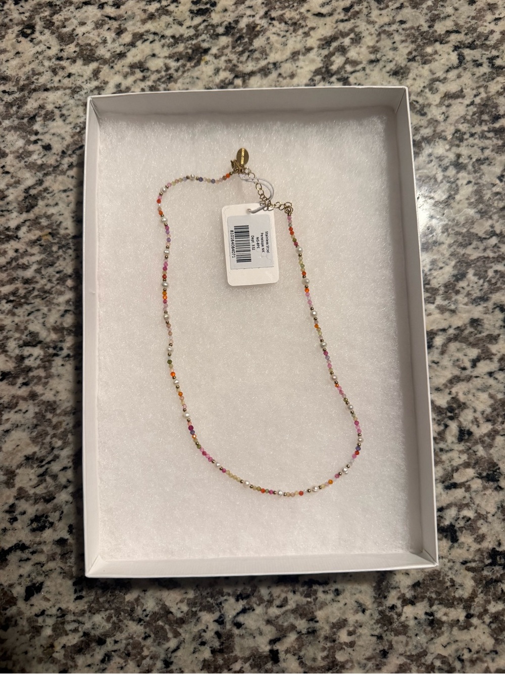 Nikki Smith Gold-Accent Multicolor Rainbow Beaded Necklace Pearls Choker